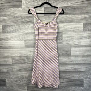 Roxy‎ Dress Womens XS Purple Striped Sundress Beachy Surfer Summer Festival Boho